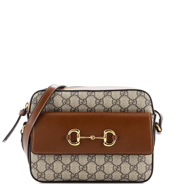 Gucci Horsebit 1955 Flap Pocket Camera Bag GG Coated Canvas Small