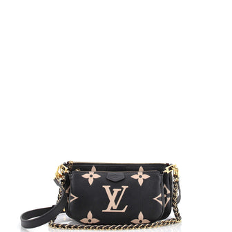 Louis Vuitton Multi Pochette Accessoires Bicolor Monogram Empreinte Crossbody Bag Black