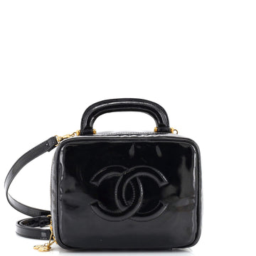 Chanel Vintage Timeless Zip Around Vanity Case Patent Mini