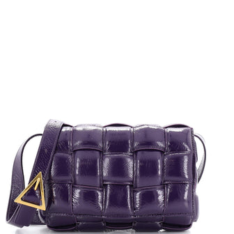 Bottega Veneta Cassette Crossbody Bag Padded Maxi Intrecciato Patent