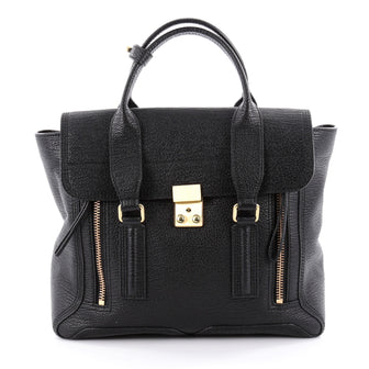 3.1 Phillip Lim Pashli Satchel Leather Medium Black 2145701