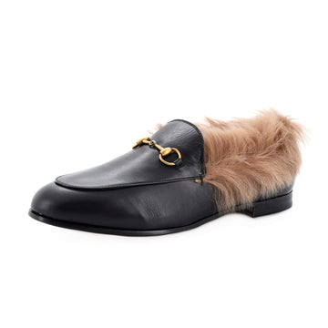 Gucci Women's Jordaan Loafers Leather with Fur