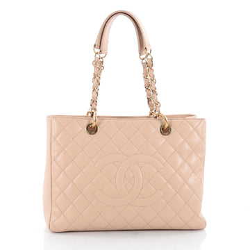 Chanel Grand Shopping Tote Quilted Caviar Neutral