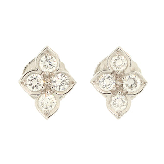 Cartier Hindu Floral Stud Earrings 18K White Gold and Diamonds