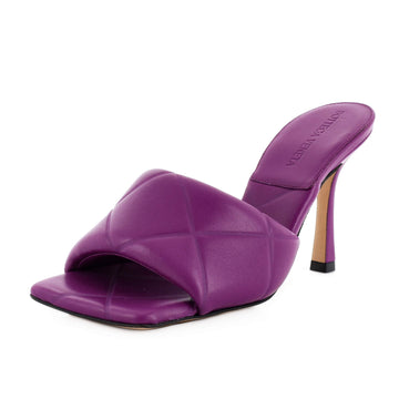 Bottega Veneta Women's Lido Heeled Sandals Quilted Embossed Leather