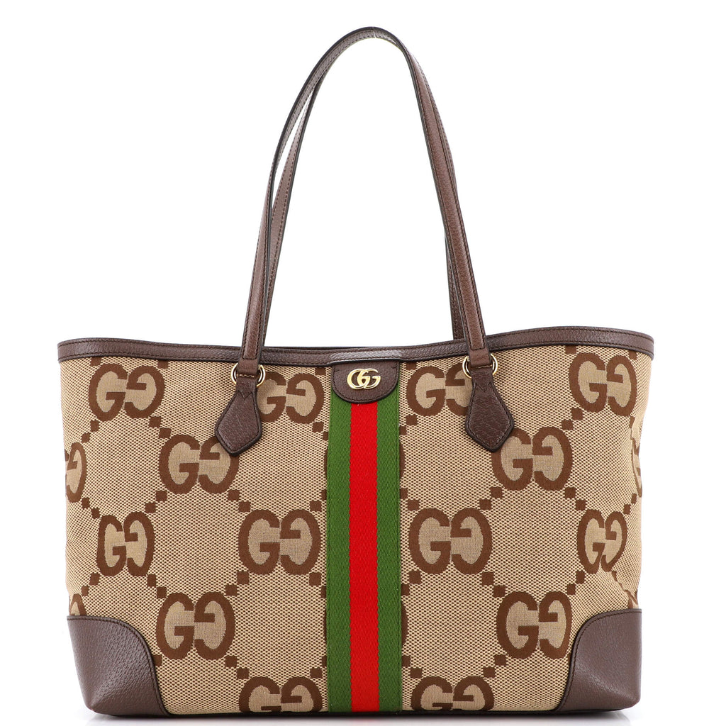 Gucci Ophidia Shopping Tote GG Coated Canvas Medium Brown