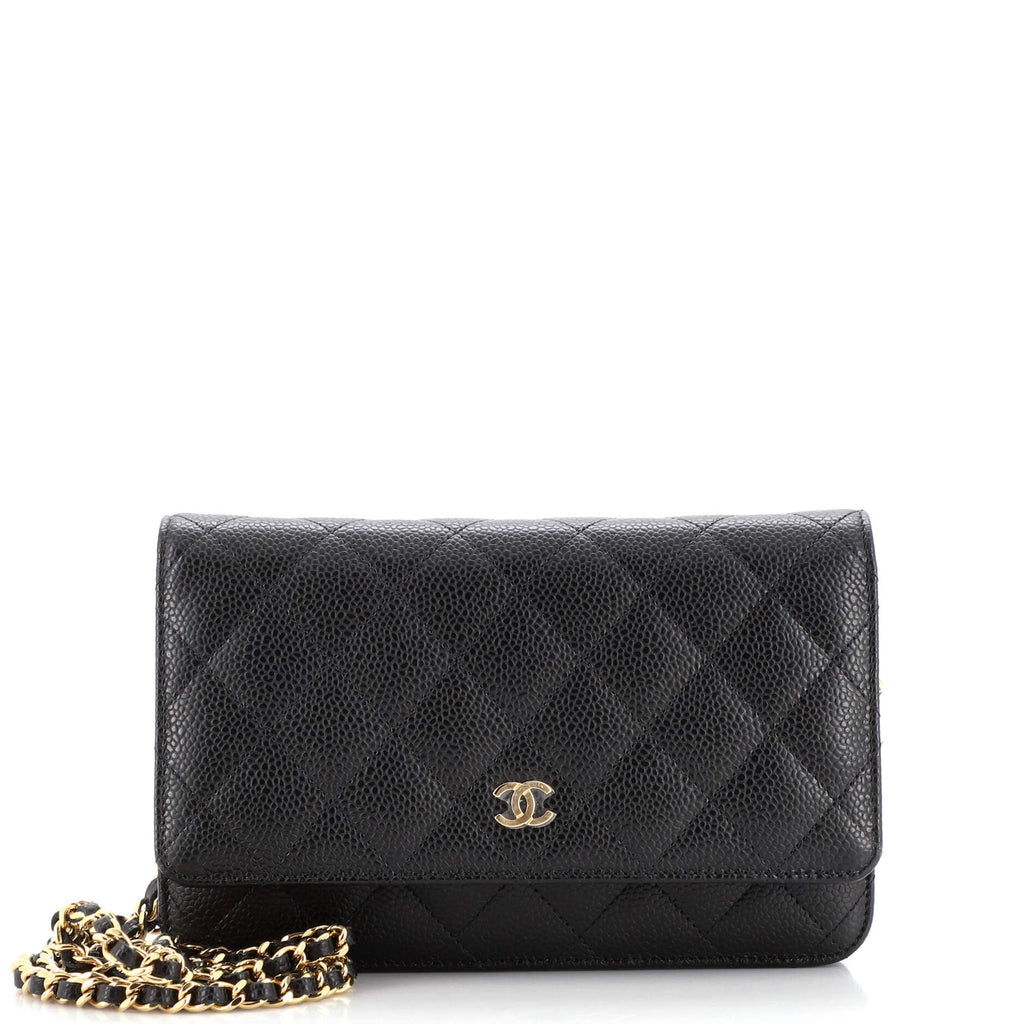 CHANEL Caviar Quilted Wallet on Chain WOC Black 1276714