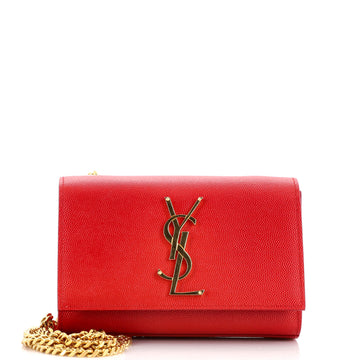 Saint Laurent Classic Monogram Crossbody Bag Grainy Leather Small