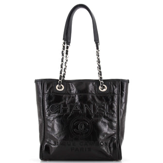 Chanel North South Deauville Tote Glazed Calfskin Small