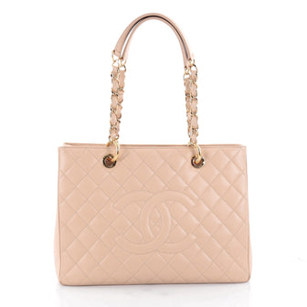 Chanel Grand Shopping Tote Quilted Caviar Neutral