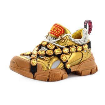 Gucci Flashtrek Sneakers Fabric and Leather with Crystals