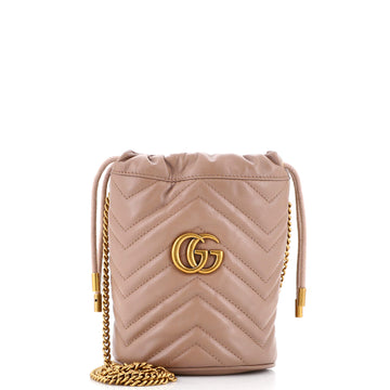 Gucci GG Marmont Bucket Bag Matelasse Leather Mini