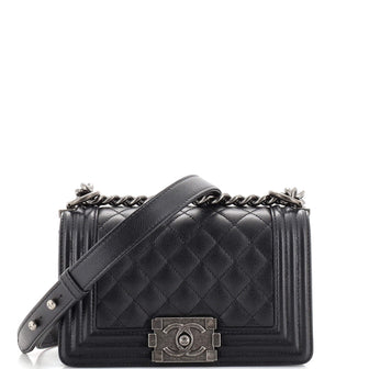 Chanel Boy Flap Bag Quilted Caviar Small