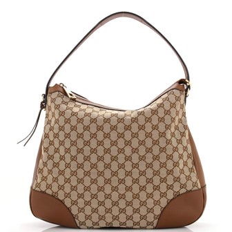 Gucci Bree Hobo (Outlet) GG Canvas with Leather Large