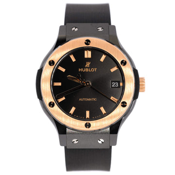 Hublot Classic Fusion King Automatic Watch Ceramic with Rose Gold and Rubber 38