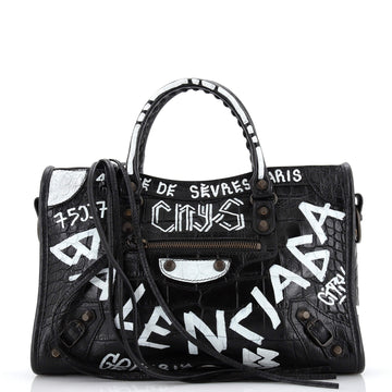 Balenciaga City Graffiti Classic Studs Bag Leather Small