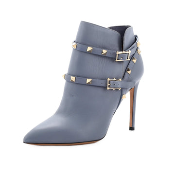 Valentino Garavani Women's Rockstud Harness Heeled Ankle Boots Leather