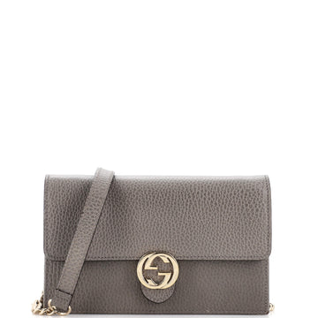 Gucci Interlocking Wallet on Chain Leather