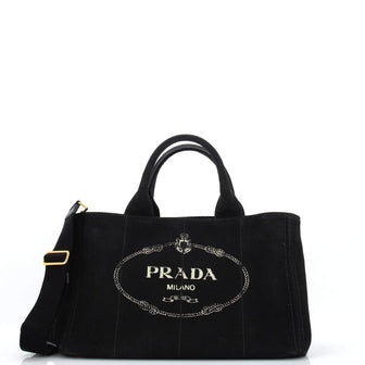 Prada Canapa Convertible Tote Canvas Medium