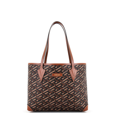 Versace Shopping Tote La Greca Signature Coated Canvas Medium