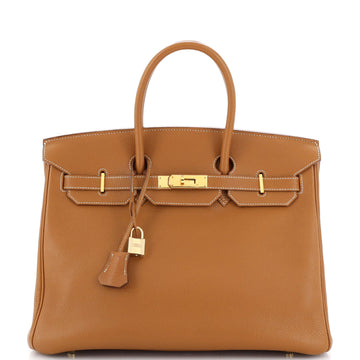 Hermes Birkin Handbag Brown Togo with Gold Hardware 35