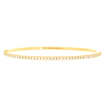 Tiffany & Co. Metro Hinged Bangle Bracelet 18K Yellow Gold and Diamonds