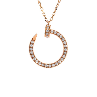 Cartier Juste un Clou Pendant Necklace 18K Rose Gold and Pave Diamonds