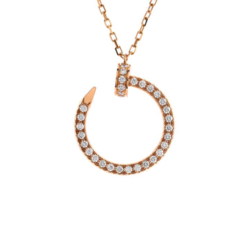 Cartier Juste un Clou Pendant Necklace 18K Rose Gold and Pave Diamonds