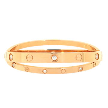 Cartier Double Love Bracelet 18K Rose Gold with Diamonds