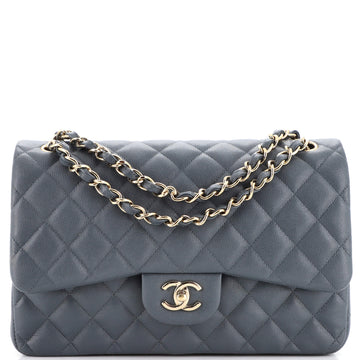 Chanel Classic Double Flap Bag Quilted Caviar Jumbo