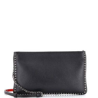 Christian louboutin loubi discount clutch spiked leather clutch