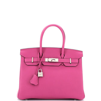 Hermes Birkin Handbag Pink Togo with Palladium Hardware 30