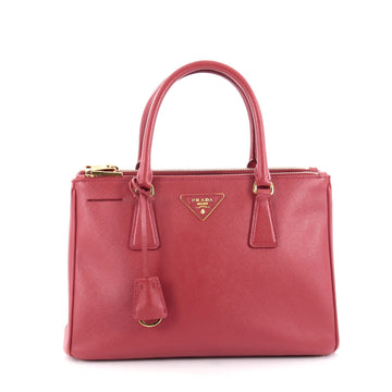 Prada Double Zip Lux Tote Saffiano Leather Small Red 2149101