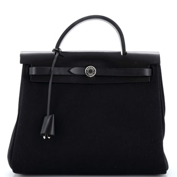 Hermes Herbag Zip Leather and Toile 31