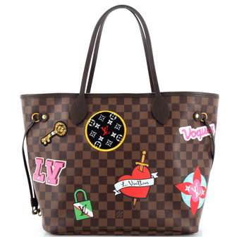 Louis Vuitton Neverfull NM Tote Limited Edition Patches Damier MM Brown  214930105