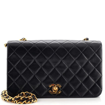Chanel Vintage Full Flap Bag Quilted Lambskin Medium