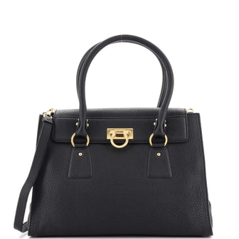 Salvatore Ferragamo Lotty Satchel Leather Medium