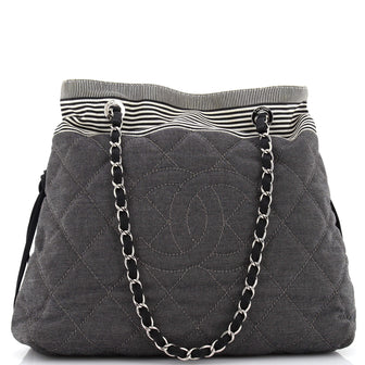 Chanel Bon Bon Tote Quilted Denim Medium