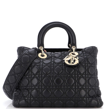 Christian Dior Lady Dior Bag Cannage Quilt Grained Calfskin Large