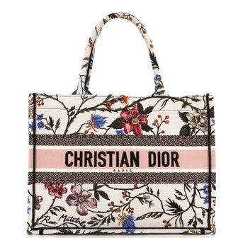 Christian Dior Book Tote Embroidered Canvas Medium