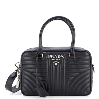 Prada Bowling Bag Diagramme Quilted Leather Medium