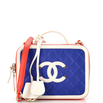 Chanel Filigree Vanity Case Quilted Caviar Medium