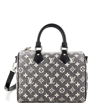 Louis Vuitton Speedy Bandouliere Bag Monogram Jacquard Denim 25