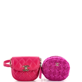 Chanel CC Waist Bag with Coin Purse Quilted Lambskin and Tweed