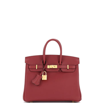 Hermes Birkin Handbag Red Jonathan with Gold Hardware 25