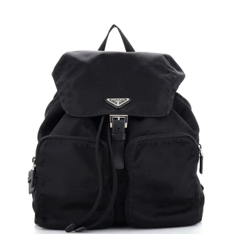 Prada Double Front Pocket Backpack Tessuto Medium