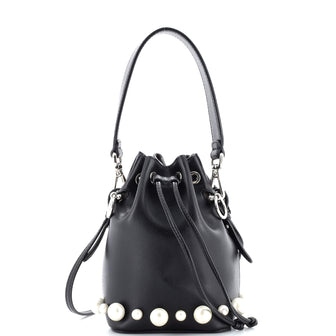 Fendi Mon Tresor Bucket Bag Embellished Leather Mini