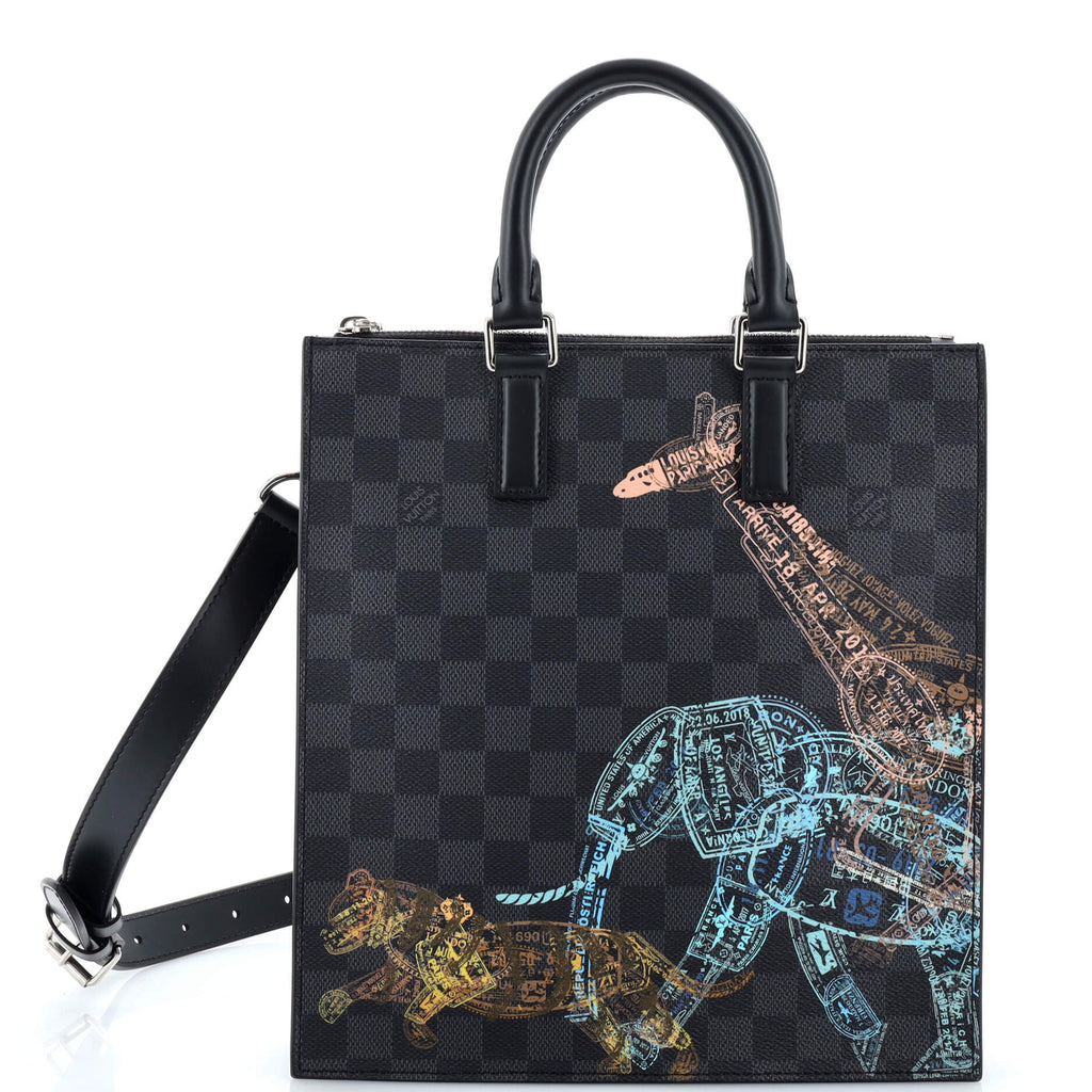 Louis Vuitton Sac Plat Cross Bag Limited Edition Wild Animals Damier  Graphite Black 214930318