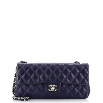 Chanel Classic Single Flap Bag Quilted Lambskin East West