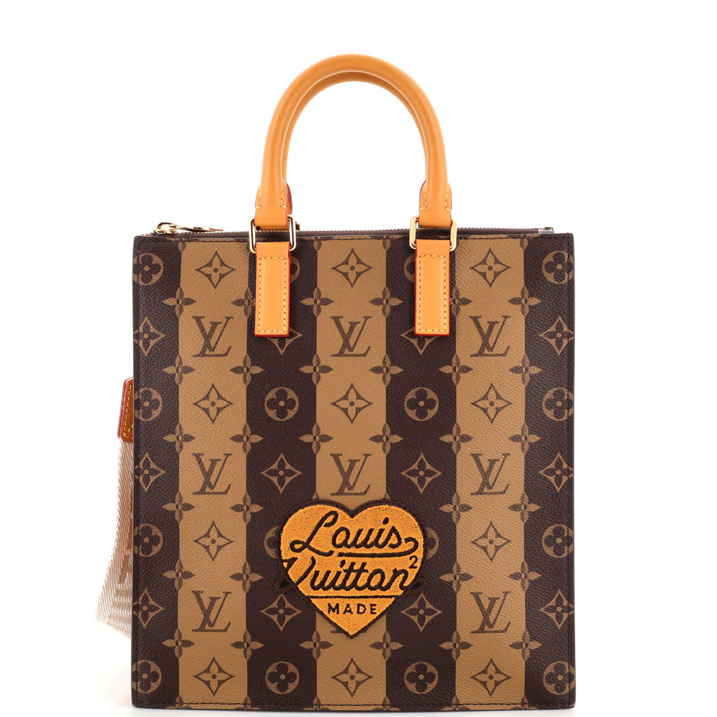 Louis Vuitton Nigo Sac Plat Cross Limited Edition Stripes Monogram Canvas  Brown 214930346